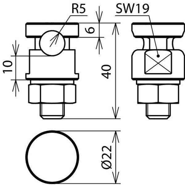 KS connector StSt 200kA f. Rd 10mm single-part with spring washer image 2