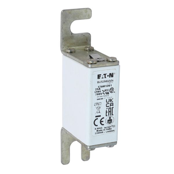 Fuse-link, high speed, 25 A, AC 690 V, DIN 000, 21 x 40 x 100 mm, gR, DIN, IEC, single indicator image 10