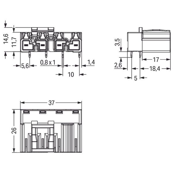 Plug for PCBs angled 4-pole gray image 6