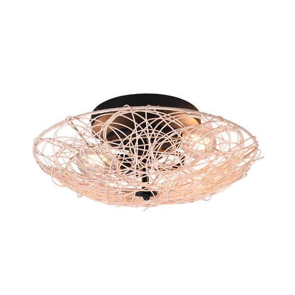 Lovis ceiling lamp 2xE27 rattan image 1