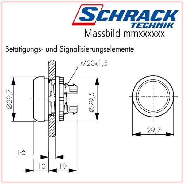 Ill. sel. switch, 3 pos., spring-return, red, clamp handle image 2