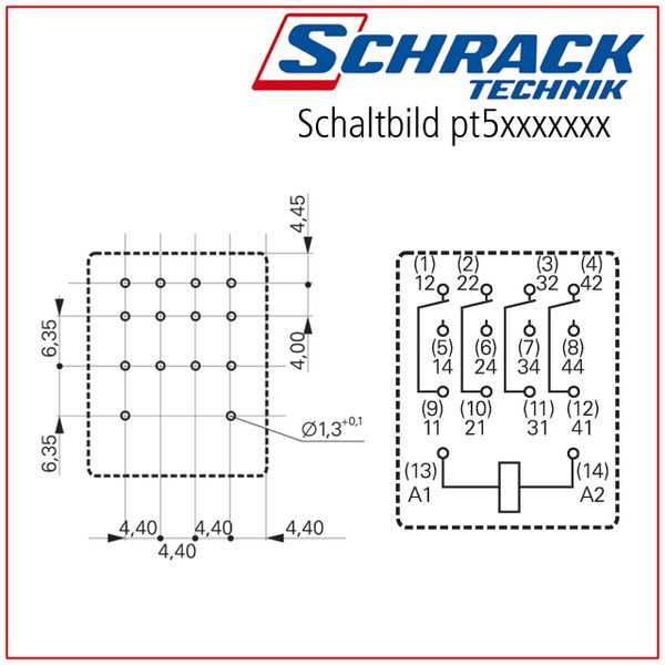 Plug-in Relay 14 pin 4 C/O 24VDC 6A with bipolar LED image 2