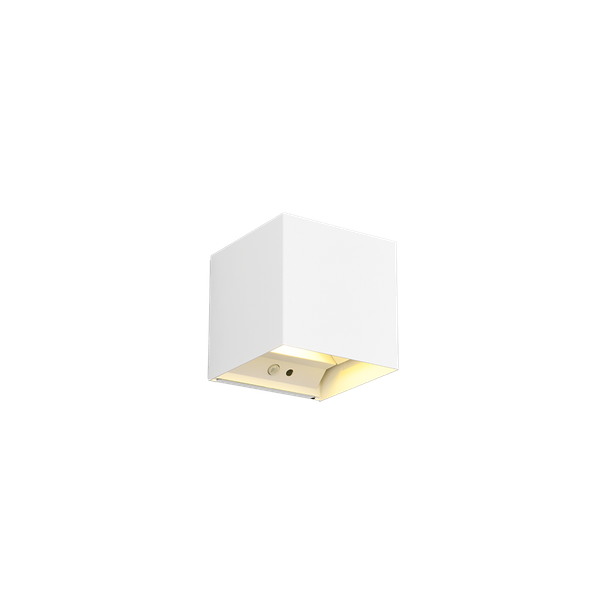 Talent LED wall lamp square matt white rechargeable motion senson + dusk s. image 1