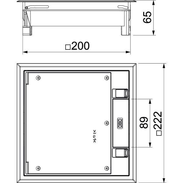 GES4-2U10T 9011 Service outlet for universal mounting 222x222x65 image 2