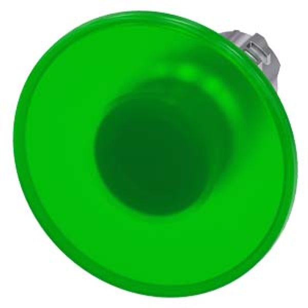 Illuminated mushroom pushbutton, 22 mm, round, metal, shiny, green, 60 mm, momentary contact  3SU1051-1CD40-0AA0-Z Y10 image 2