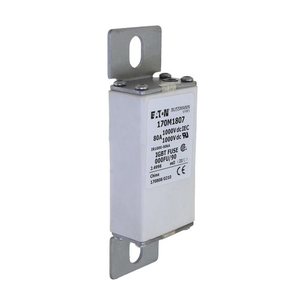 Fuse-link, high speed, 80 A, DC 1000 V, size 000, 24 x 36 x 115 mm, aR, IEC image 7