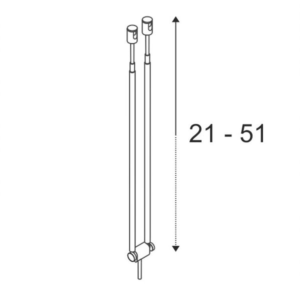 TELESCOPIC, cable luminaire for TENSEO, QR-C51, chrome image 2