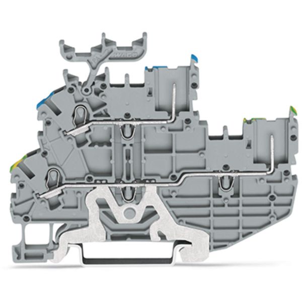 1-conductor/1-pin double deck receptacle terminal block Ground conduct image 1