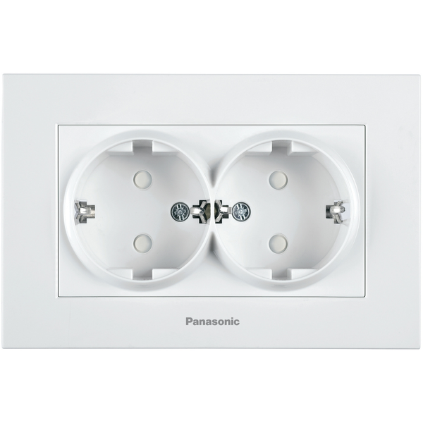 Karre Plus White Child Protected Double Earth Socket image 1