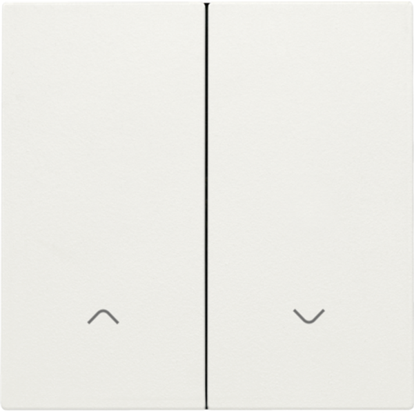 Finishing set for double electronic roll-down shutter switch, white image 1