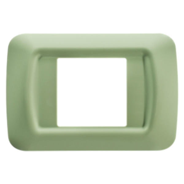TOP SYSTEM PLATE - IN TECHNOPOLYMER GLOSS FINISHING - 2 GANG - VENETIAN GREEN - SYSTEM image 1