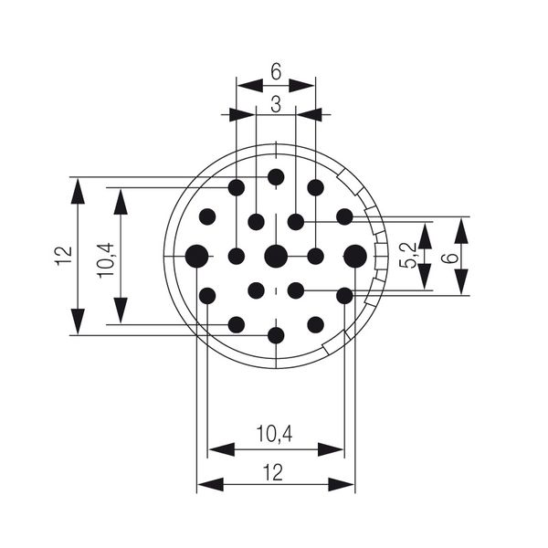 contact insert (circular connector), Solder-in pin, 17 mm, Print conta image 2