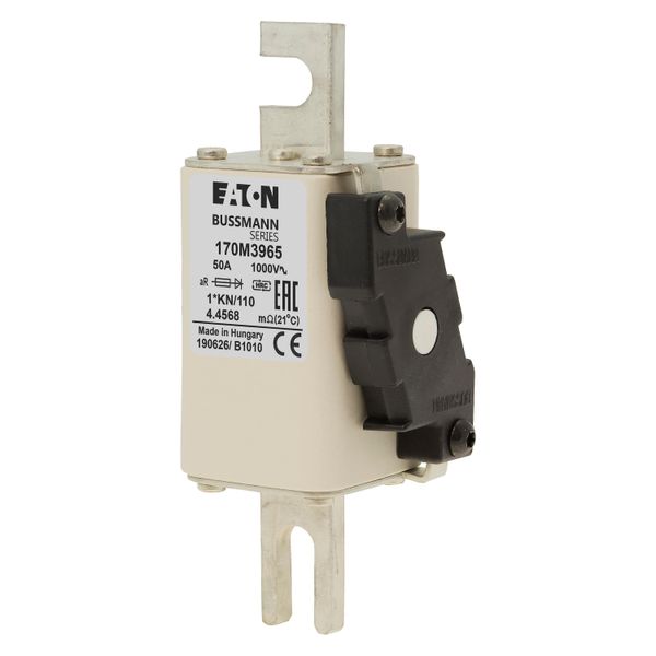 Fuse-link, high speed, 50 A, AC 1000 V, compact DIN 1, 43 x 61 x 138 mm, aR, DIN, IEC, type K indicator image 7