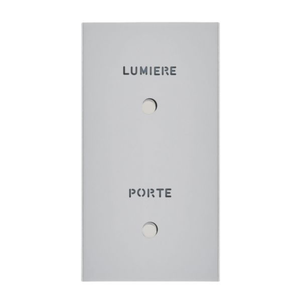 Art d'Arnould univers Epure illuminated push button 2 positions with Door and Light markings - satin steel image 1