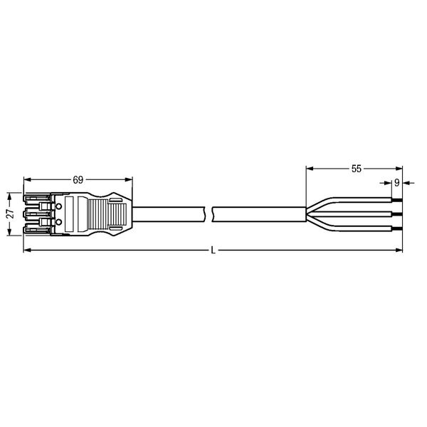 pre-assembled connecting cable Eca Socket/open-ended pink image 3