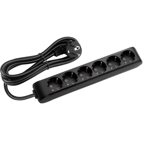 X-tendia Black Six Gang Earth Socket with Cable CP 5M image 1