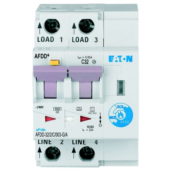 Arc Fault Detection Device, 2p, C, 32 A, 30 mA, type G/A image 4