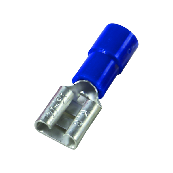 Flat connector sleeve (female) 1.5-2.5/6.3x0.8 blue insulated PC image 2