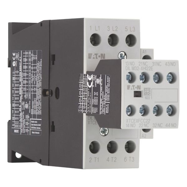 Contactor, 380 V 400 V 15 kW, 2 N/O, 2 NC, RDC 24: 24 - 27 V DC, DC operation, Screw terminals image 6