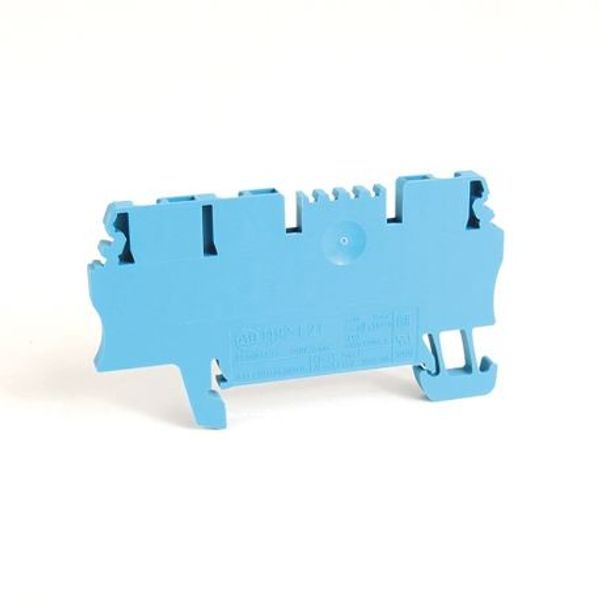 Allen-Bradley, 1492-L2T-B, Spring Clamp Terminal Block, One-Circuit Feed-Through Block, 1.5mm² (# 26 AWG - # 14 AWG), 2 Connection points on one side, Blue, image 1