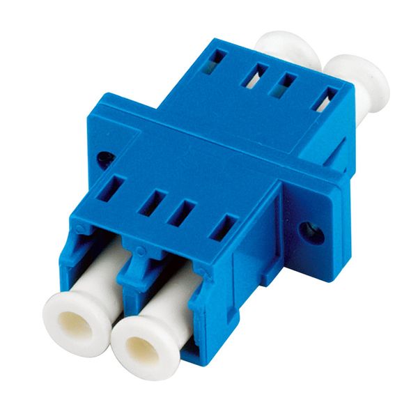 FO Coupler LC-Duplex,Plastic,Singlemode,zirconia,flange,blue image 2