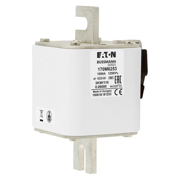 Fuse-link, high speed, 1000 A, AC 1250 V, size 3, 74 x 92 x 141 mm, aR, IEC, single indicator image 16