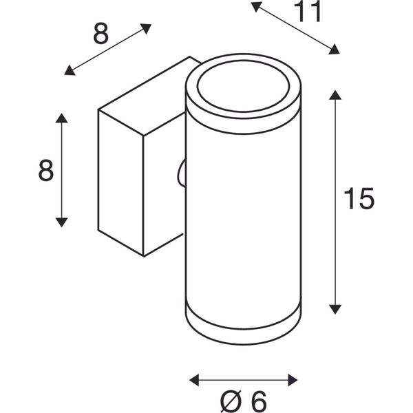 Anista Steel GU10 UP/DOWN wall l, GU10, max. 2x35W, st Steel image 2