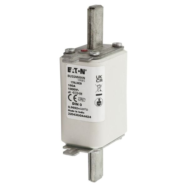 Fuse-link, high speed, 160 A, AC 1000 V, DIN 0, 35 x 60 x 125 mm, aR, DIN, IEC, single indicator image 6