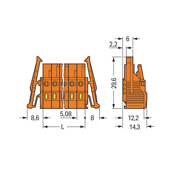 1-conductor female connector CAGE CLAMP® 2.5 mm² orange image 2