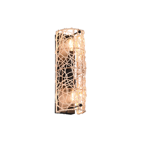 Lovis wall lamp 2xE14 rattan image 1