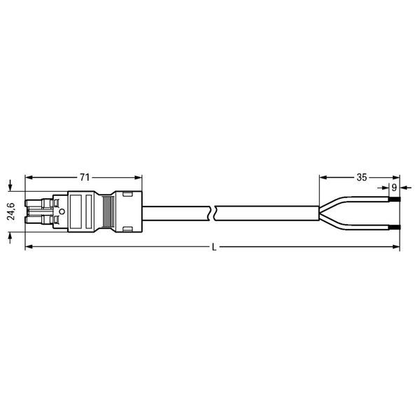 pre-assembled connecting cable Eca Socket/open-ended black image 2