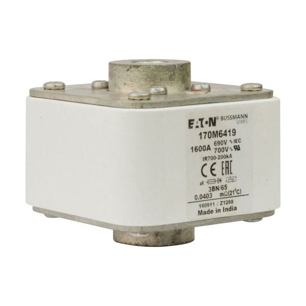 Fuse-link, high speed, 1600 A, AC 690 V, size 3, aR, IEC, UL, single indicator image 1