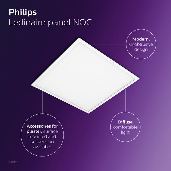 Ledinaire panel, 28 W, 600x600 mm, VPC, 3400 lm, 4000 K, UGR19 image 3