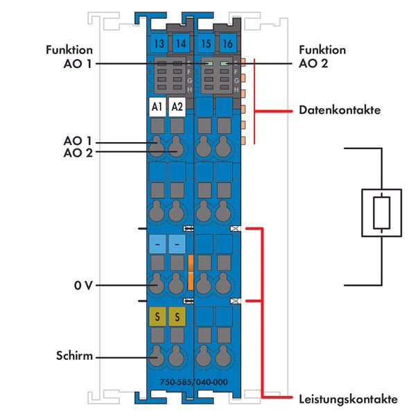 2-channel analog output 0 … 20 mA Intrinsically safe blue image 3