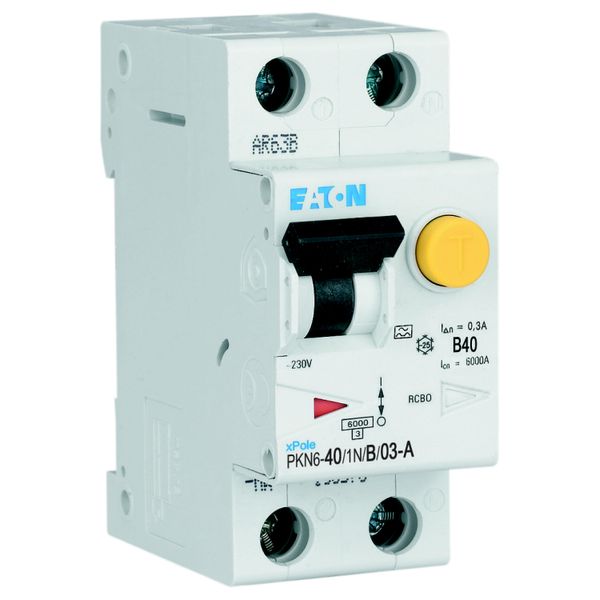 RCD/MCB combination, 40 A, 300 mA, MCB trip characteristic: B, 1p+N, RCD trip characteristic: A image 20