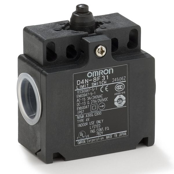 Limit switch, D4N, M20 (2-conduit), 1NC/1NO (snap-action), Top plunger image 4