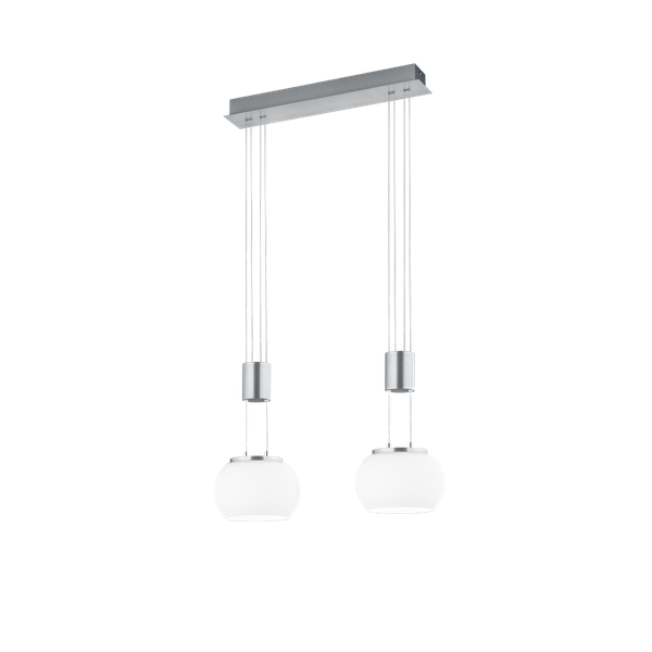 Madison LED pendant 2-pc brushed steel image 1