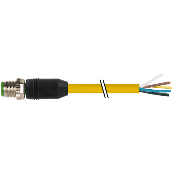 M12 male 0° with cable TPE 8x22AWG ye UL/CSA. ITC/PLTC 5m image 1