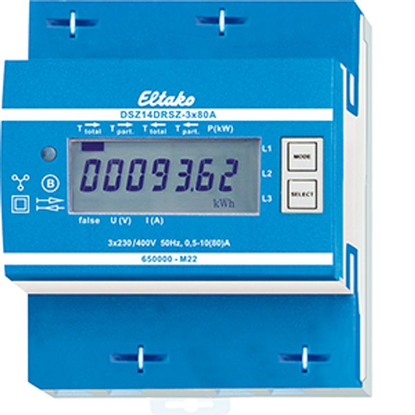 RS485 bus two-way three-phase meter with display, MID approval image 1
