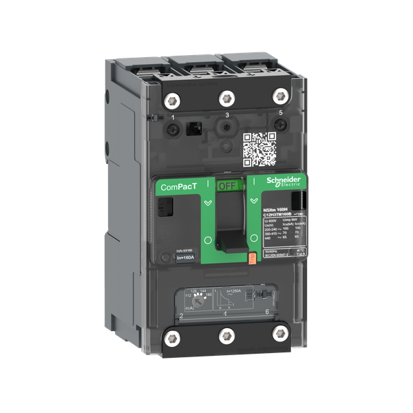 Circuit breaker, ComPacT NSXm 100E, 16kA/415VAC, 3 poles, TMD trip unit 16A, lugs/busbars image 4