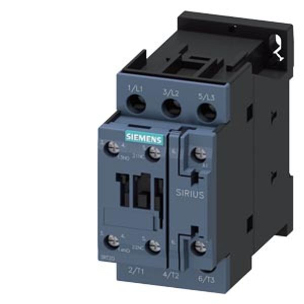 power contactor, AC-3e/AC-3, 32 A, 15 kW / 400 V, 3-pole, 3RT2027-1AB00-1AA0 image 1