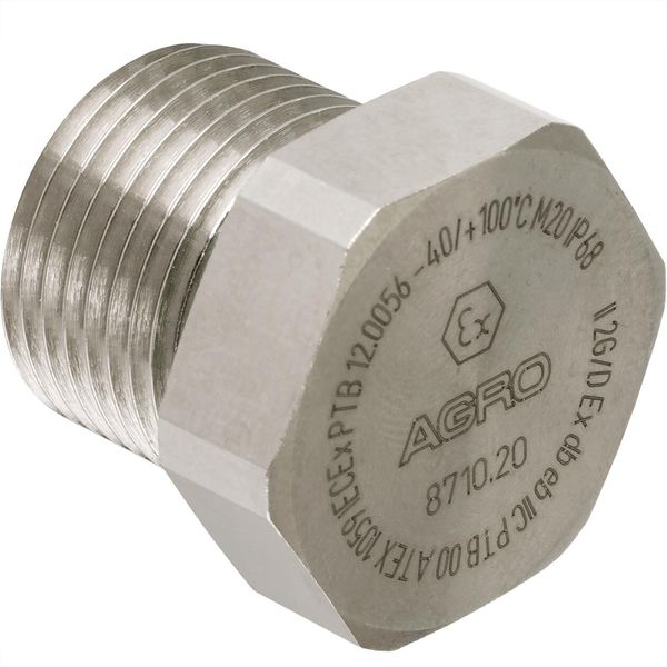 Locking screw brass M20x1.5 Ex d IIC, with o-ring image 1