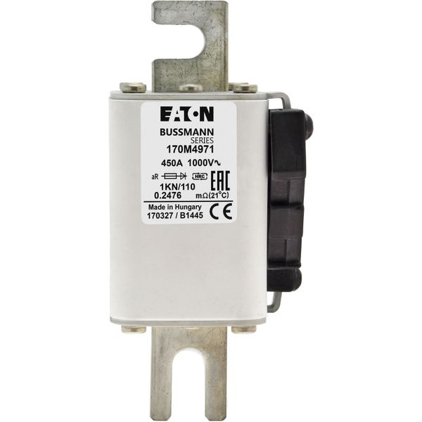 Fuse-link, high speed, 450 A, AC 1000 V, DIN 1, 51 x 69 x 138 mm, aR, DIN, IEC, type K indicator image 18