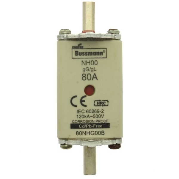 Fuse-link, low voltage, 80 A, AC 500 V, NH00, gL/gG, IEC, dual indicator image 2