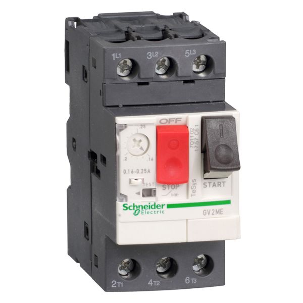 Motor circuit breaker, TeSys Deca, 3P, 0.25-0.4 A, thermal magnetic, screw clamp terminals image 1