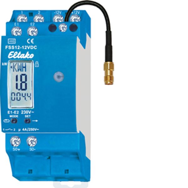 Wireless energy meter transmitter module 12V DC. Only 0.5 watt standby loss. 1 NO contact potential free 4A/250V image 1