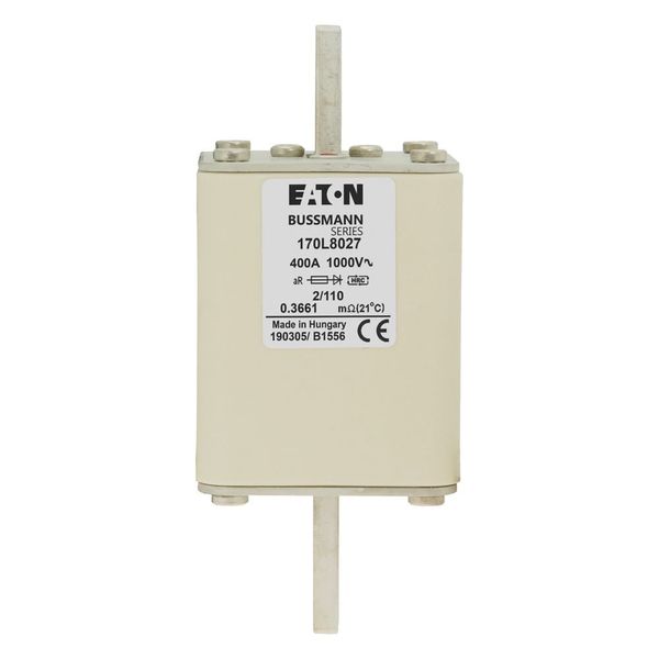 Fuse-link, high speed, 400 A, AC 1000 V, Size 2, 61 x 61 x 141 mm, aR, DIN, IEC, single indicator image 5