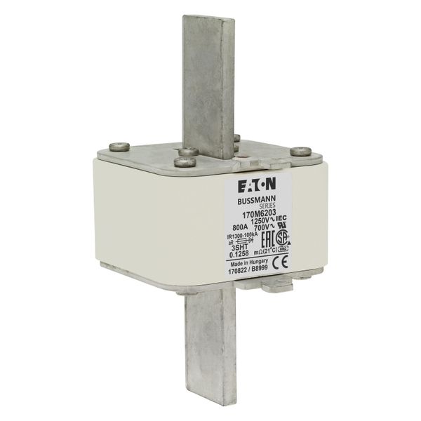 Fuse-link, high speed, 800 A, AC 1250 V, size 3, 76 x 76 x 150 mm, aR, IEC, single indicator image 19