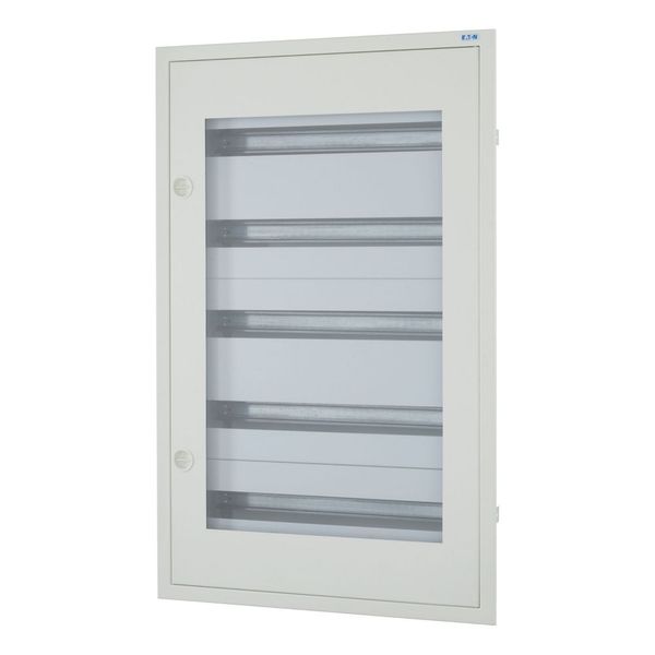 Complete flush-mounted flat distribution board with window, white, 24 SU per row, 5 rows, type C image 3
