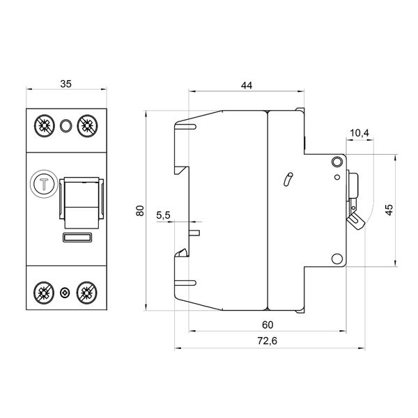 Residual current circuit breaker 40A, 2-pole,100mA, type AC image 4